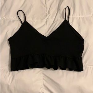 black cropped tank top